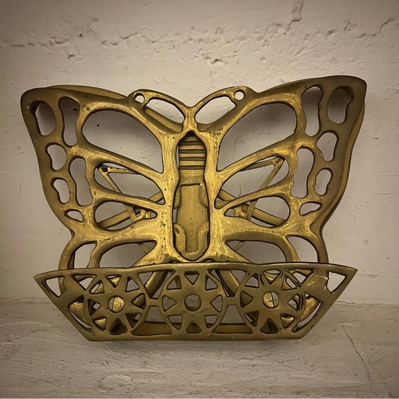 Vintage FRITZ BRASS Butterfly book holder - Picture 4 of 11